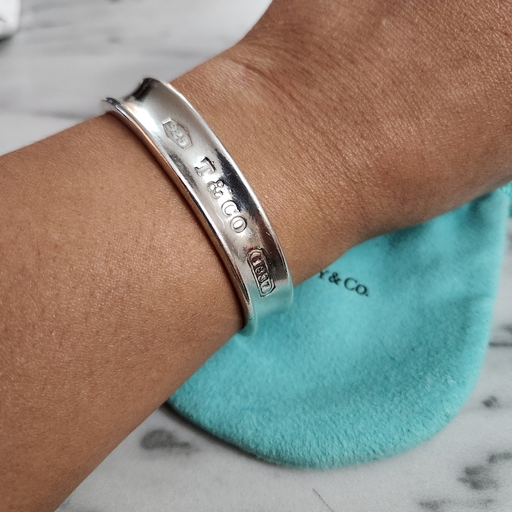 Tiffany & Co 1837 Vintage Sterling Silver Cuff Bracelet Bangle Small Unisex